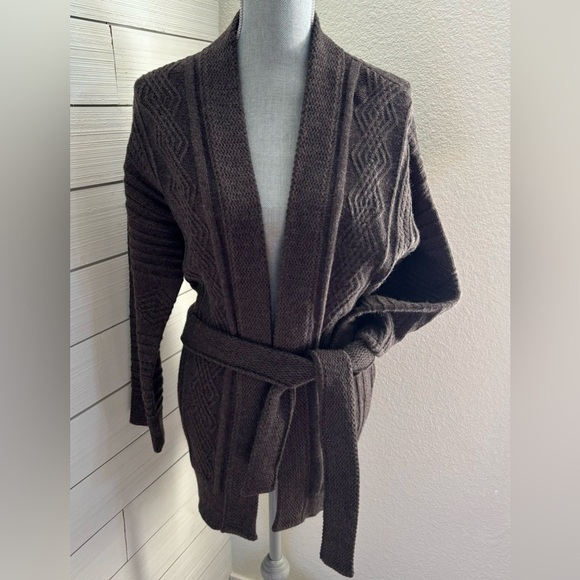 Vici Charcoal Grey Knit Wrap Cardigan Sweater - Picture 6 of 8